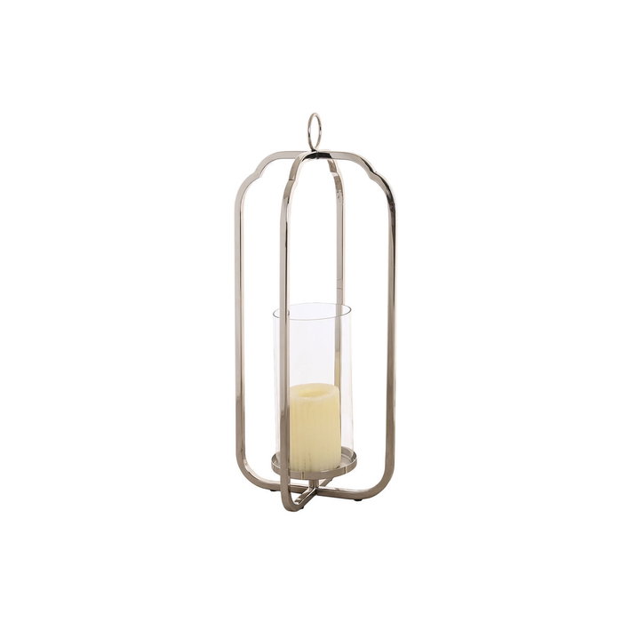 Bougeoir Home ESPRIT Argenté Verre Acier 21 x 21 x 49 cm