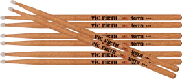Vic Firth American Classic 5A Terra Baguettes avec pointe en nylon (Pack 4)