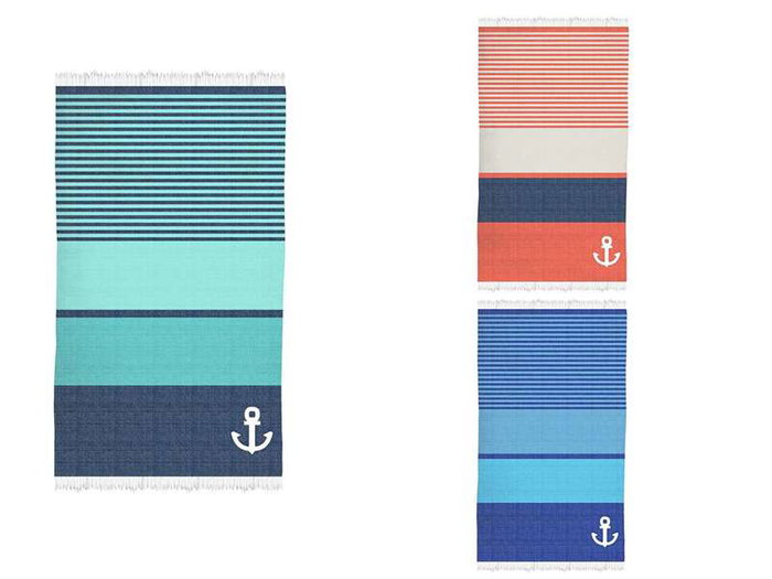 Secaneta Fouta Rizo Almar - Serviette de bain à frange 95 x 160 cm, modèles assortis, pour enfants à partir de 3 ans