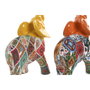 Home ESPRIT Figurine Décorative Éléphant Jaune Multicouleur Orange (Lot de 2)