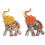 Home ESPRIT Figurine Décorative Éléphant Jaune Multicouleur Orange (Lot de 2)