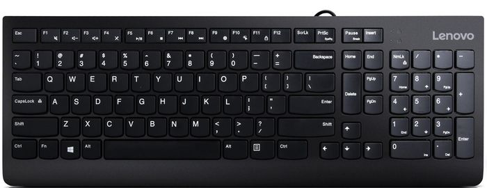 Lenovo 300 Clavier et souris USB AZERTY Français, conception ergonomique et résistant aux éclaboussures Lenovo 300 Clavier et souris USB AZERTY Français, conception ergonomique et résistant aux éclaboussures