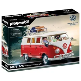 Playmobil 70176 Volkswagen T1 Combi, Voiture de Collection Classic Cars pour Adulte, Modèle à Assembler