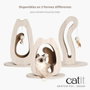 Catit Pixi Griffoir Queue de Chat avec Balle et Plumes Aspect Chêne Naturel