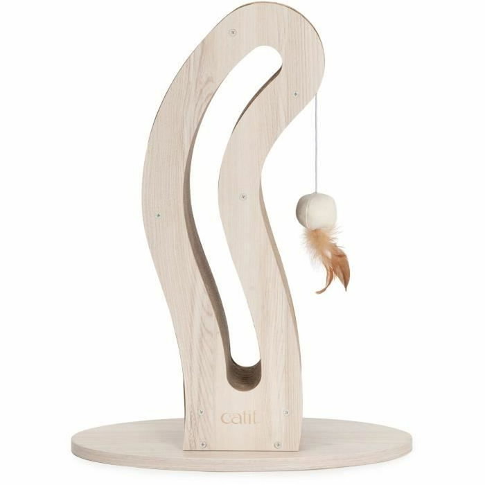 Catit Pixi Griffoir Queue de Chat avec Balle et Plumes Aspect Chêne Naturel Catit Pixi Griffoir Queue de Chat avec Balle et Plumes Aspect Chêne Naturel