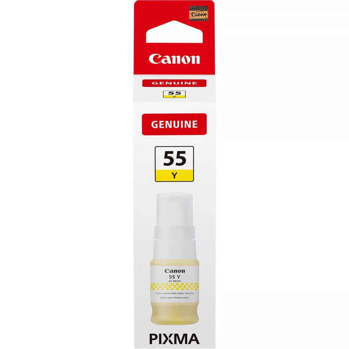Canon GI-55Y Bouteille d'encre jaune pour imprimante MAXIFY GX1050 GX2050 - 40 ml Canon GI-55Y Bouteille d'encre jaune pour imprimante MAXIFY GX1050 GX2050 - 40 ml