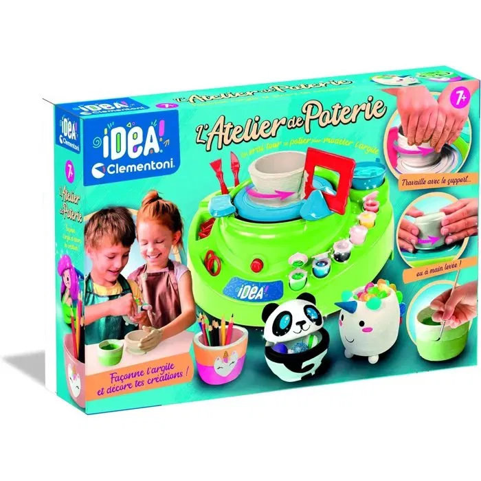 Clementoni L'atelier de Poterie - Tour de Potier Électrique Complet avec Argile, Peinture et Moules - Jeu Créatif dès 7 Ans Clementoni L'atelier de Poterie - Tour de Potier Électrique Complet avec Argile, Peinture et Moules - Jeu Créatif dès 7 Ans