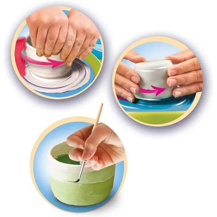 Clementoni L'atelier de Poterie - Tour de Potier Électrique Complet avec Argile, Peinture et Moules - Jeu Créatif dès 7 Ans Clementoni L'atelier de Poterie - Tour de Potier Électrique Complet avec Argile, Peinture et Moules - Jeu Créatif dès 7 Ans