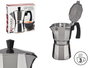 Kinvara Cafetière Aluminium 3 Tasses 150 ml avec Anse 15x15x9 cm pour Gaz, Vitrocéramique et Électrique (Set de 12)
