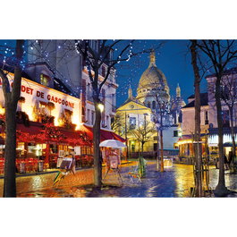 CLEMENTONI Puzzle 1500 pièces Paris Montmartre - Dimensions: 59,2 x 84,3 cm, Taille boîte: 37 x 28,1 x 5,5 cm