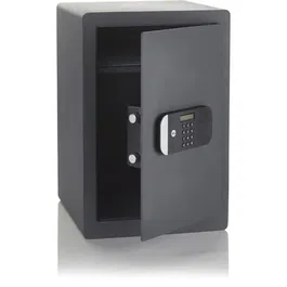 Yale Coffre-fort de sécurité électronique SKG 2* - 49,8 L, acier blindé, serrure code PIN, éclairage LED, certifié Sold Secure Silver - 52 x 35 x 36 cm