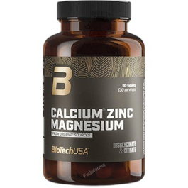 BIOTECHUSA Calcium Zinc Magnésium issu de sources biologiques 90 comprimés