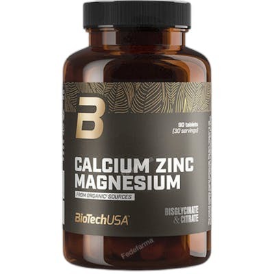 BIOTECHUSA Calcium Zinc Magnésium issu de sources biologiques 90 comprimés BIOTECHUSA Calcium Zinc Magnésium issu de sources biologiques 90 comprimés