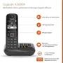Gigaset AS690 A Quattro Noir - Téléphone fixe DECT avec répondeur 20 min, haut-parleur, blocage d'appels, écran LCD, répertoire 100 contacts
