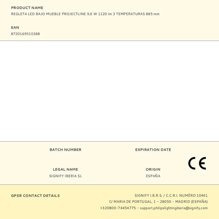 Philips Projectline Réglette LED sous meuble 9,6W 1120lm 3 températures 885mm
