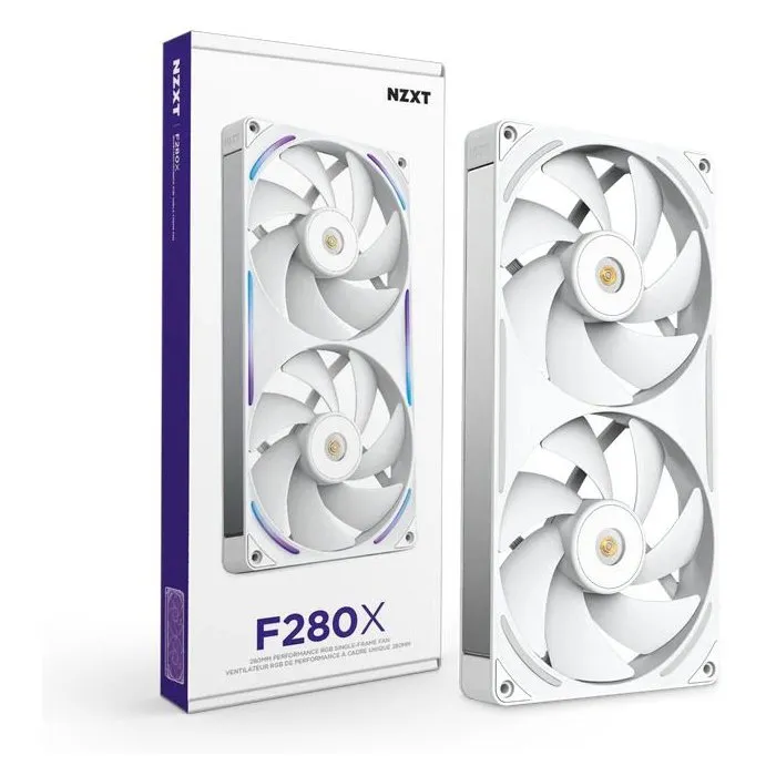 NZXT Ventilateur PC F280X Core Cadre Unique RF-U28PN-W1 - 280 mm - Blanc