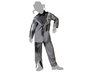 Déguisement d'Halloween pour Garçon Fantôme Novio - Costume Enfant Grâce à Rayures avec Veste et Pantalon, Taille 10-12 Ans, Polyester Gris