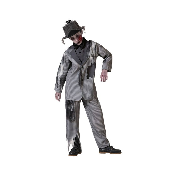 Atosa Déguisement de marié fantôme pour enfants avec veste et pantalon à rayures, 10-12 Ans