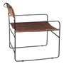 BigBuy Home Chaise de Salle à Manger Marron Noir Cuir Fer