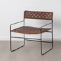 BigBuy Home Chaise de Salle à Manger Marron Noir Cuir Fer