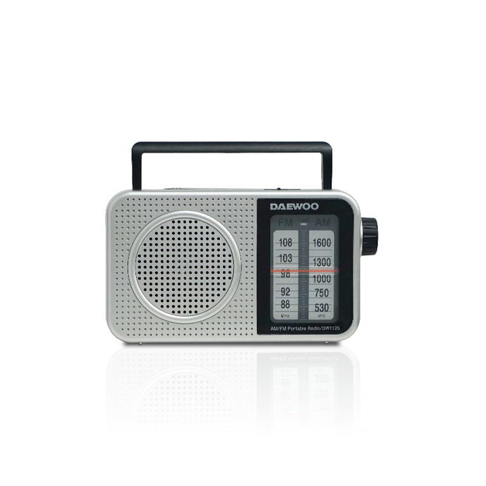 DAEWOO Radio AC/DC avec haut-parleur, entrée jack et poignée - Argent