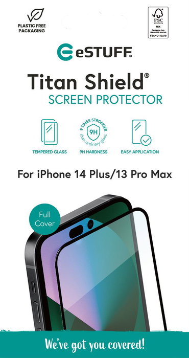eSTUFF Titan Shield® Protection d'écran Full Cover pour iPhone 14 Plus/13 Pro Max eSTUFF Titan Shield® Protection d'écran Full Cover pour iPhone 14 Plus/13 Pro Max