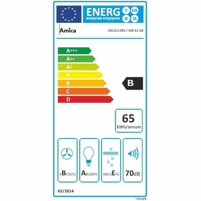 Amica OKC6212RA Hotte rétro décorative murale Noir