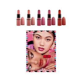 MAC - Kit Coffret Mini Rouge à Lèvres - Velvet Teddy, You Can't Chili With Us, Plumful, Double Date, Package Deal - 5 Miniatures 1.8 g - Finitions Amplified, Matte, Cream, Lustre