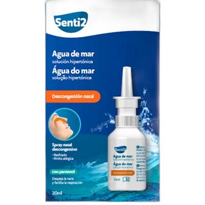Senti2 Agua De Mar Spray Nasal Décongestionnant Solution Hypertonique 20 ml Senti2 Agua De Mar Spray Nasal Décongestionnant Solution Hypertonique 20 ml