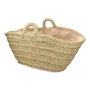 Basics Panier à Bois Ovale en Esparto avec Doublure, 60 x 35 x 45 cm