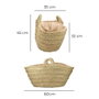 Basics Panier à Bois Ovale en Esparto avec Doublure, 60 x 35 x 45 cm