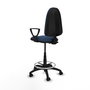 PIQUERAS Y CRESPO Tabouret de bureau Bleu foncé avec accoudoirs fixes