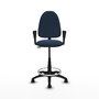 PIQUERAS Y CRESPO Tabouret de bureau Bleu foncé avec accoudoirs fixes