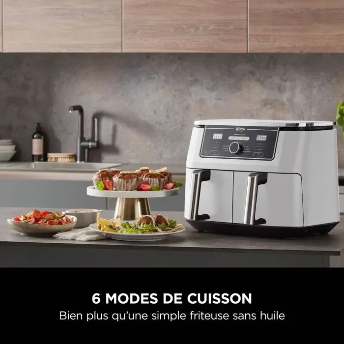 Ninja Friteuse sans huile Foodi Max Dual Zone AF400EUWH - 9,5L - 6 programmes - 2470W - Blanc Ninja Friteuse sans huile Foodi Max Dual Zone AF400EUWH - 9,5L - 6 programmes - 2470W - Blanc