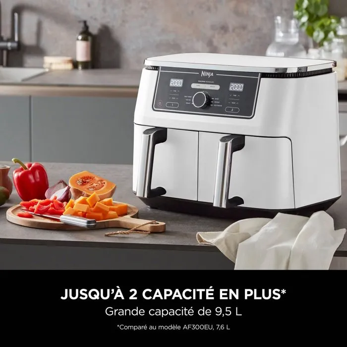 Ninja Friteuse sans huile Foodi Max Dual Zone AF400EUWH - 9,5L - 6 programmes - 2470W - Blanc Ninja Friteuse sans huile Foodi Max Dual Zone AF400EUWH - 9,5L - 6 programmes - 2470W - Blanc