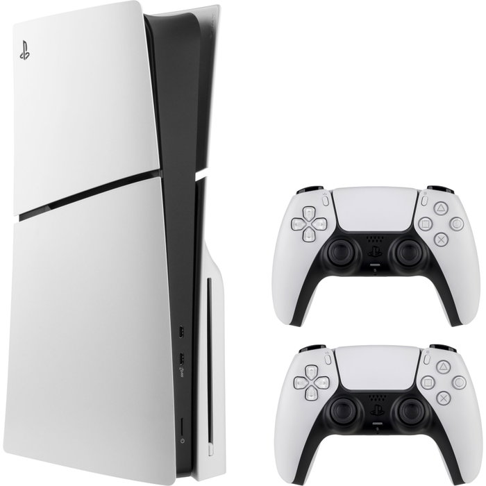 Sony PlayStation 5 Slim 1 To avec lecteur de disque et 2 manettes DualSense Sony PlayStation 5 Slim 1 To avec lecteur de disque et 2 manettes DualSense