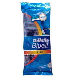 GILLETTE Blue II Chromium Coating 5 Unités