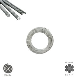 WOLFPACK LINEA PROFESIONAL Câble Galvanisé 3 mm (Rouleau 25 Mètres)buatxe