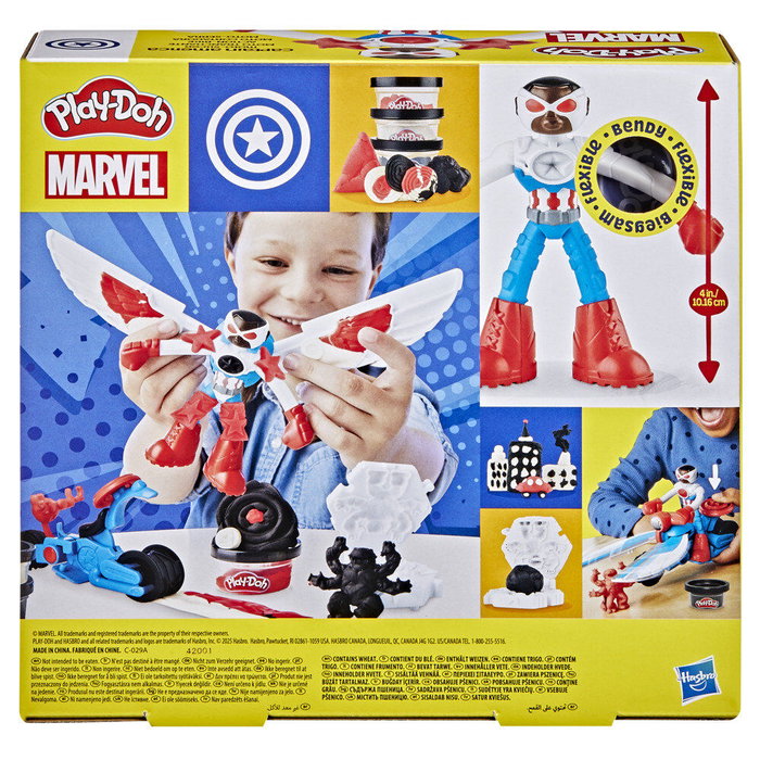 Play-Doh Marvel Captain America Moto tranchante avec figurine flexible