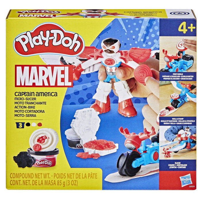 Play-Doh Marvel Captain America Moto tranchante avec figurine flexible