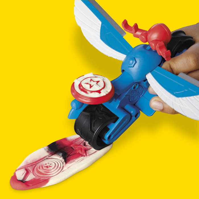 Play-Doh Marvel Captain America Moto tranchante avec figurine flexible