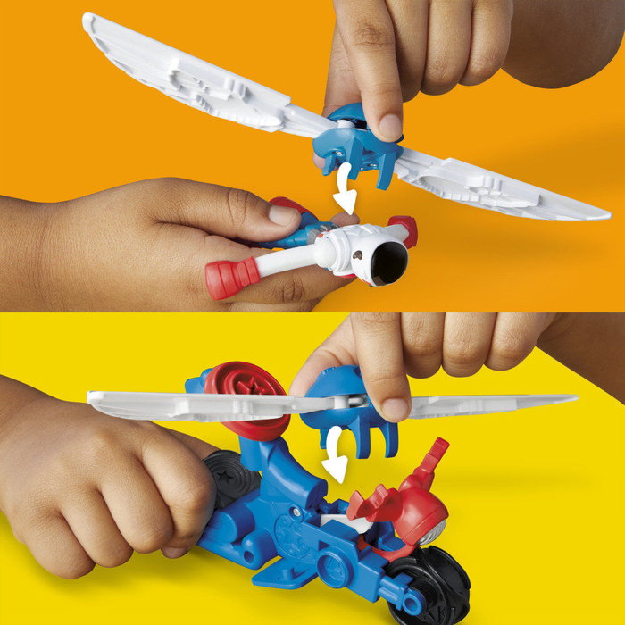 Play-Doh Marvel Captain America Moto tranchante avec figurine flexible