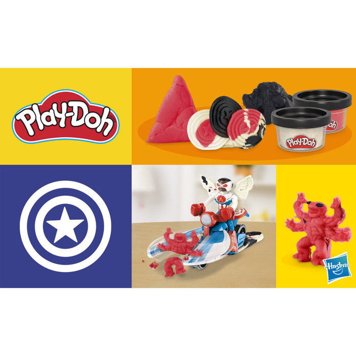 Play-Doh Marvel Captain America Moto tranchante avec figurine flexible