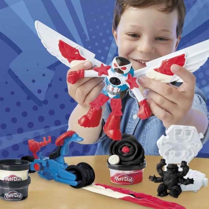 Play-Doh Marvel Captain America Moto tranchante avec figurine flexible