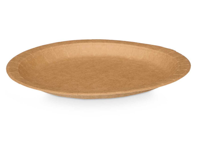 Kinvara Set 12 Assiettes Kraft Naturel 28 cm (Set de 48)