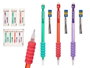 Pincello Porte-mines en silicone avec 12 mines de recharge, bleu/rouge/vert, 7,8 x 21 x 1,5 cm (Set de 48)