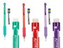 Pincello Porte-mines en silicone avec 12 mines de recharge, bleu/rouge/vert, 7,8 x 21 x 1,5 cm (Set de 48)