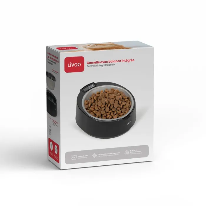 Livoo Gamelle avec balance intégrée PET109N - Bol inox 800 ml