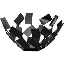 Alessi MT02 B Stanza dello Scirocco - Corbeille à fruits en acier et résine noire - Design moderne par Mario Trimarchi