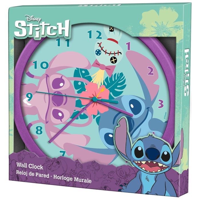 KIDS LICENSING - Horloge murale Disney Stitch - Diamètre 24.5 cm KIDS LICENSING - Horloge murale Disney Stitch - Diamètre 24.5 cm